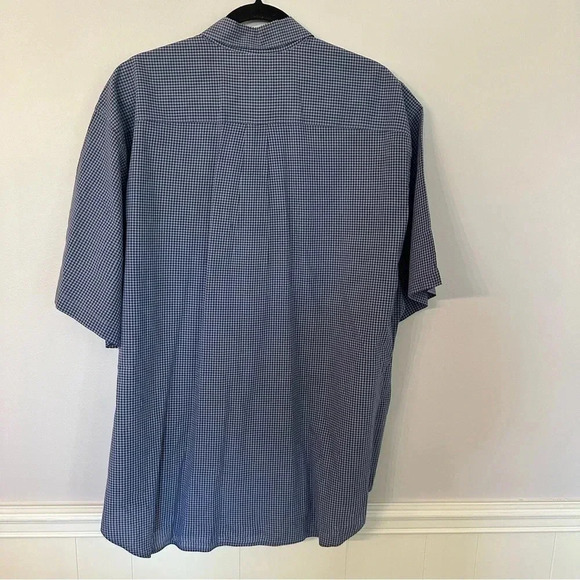 Robert Talbott Men's Short Sleeve Blue Plaid Button Up Shirt Size XL GUC - Picture 9 of 9